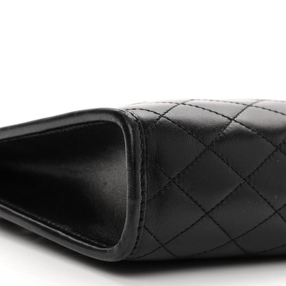 Saint Laurent Lambskin Quilted Monogram Baby Victoire Chain Clutch Bag Black 9 of 12