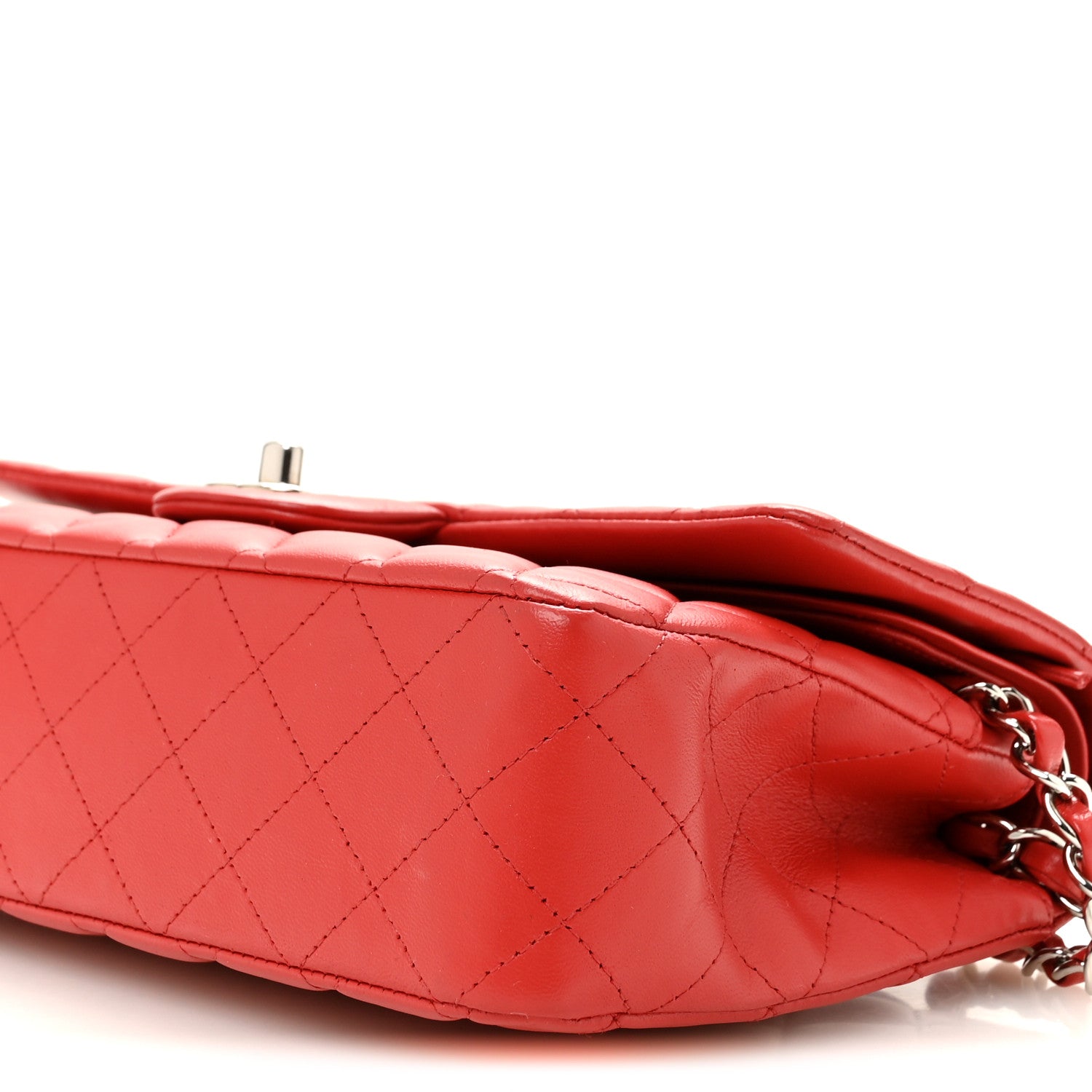 Chanel Lambskin Quilted Medium Double Flap Red 10 of 14