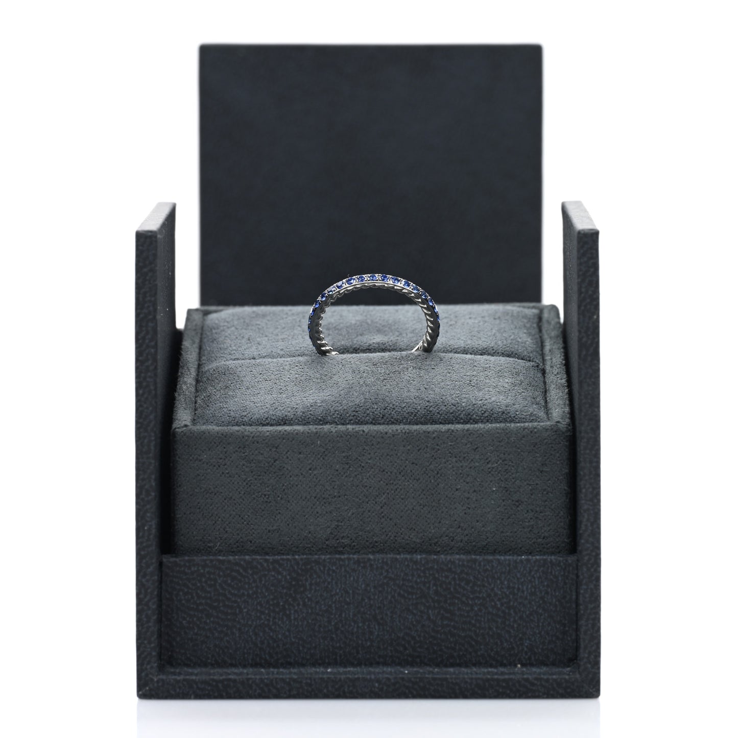 Platinum Blue Sapphire 1.85mm Eden Eternity Band Ring 49 5