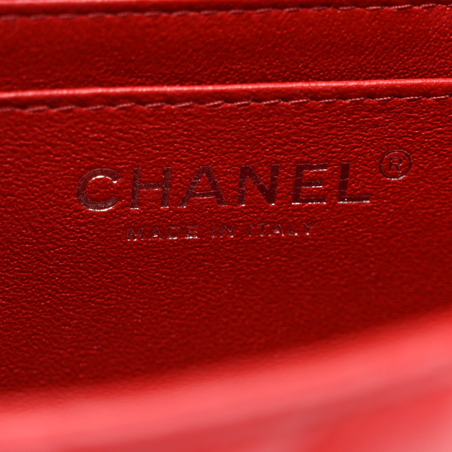 Lambskin Quilted Mini Square Flap Red