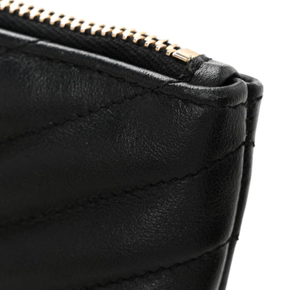 Saint Laurent Calfskin Matelasse Chevron Monogram A5 Wristlet Black 10 of 11
