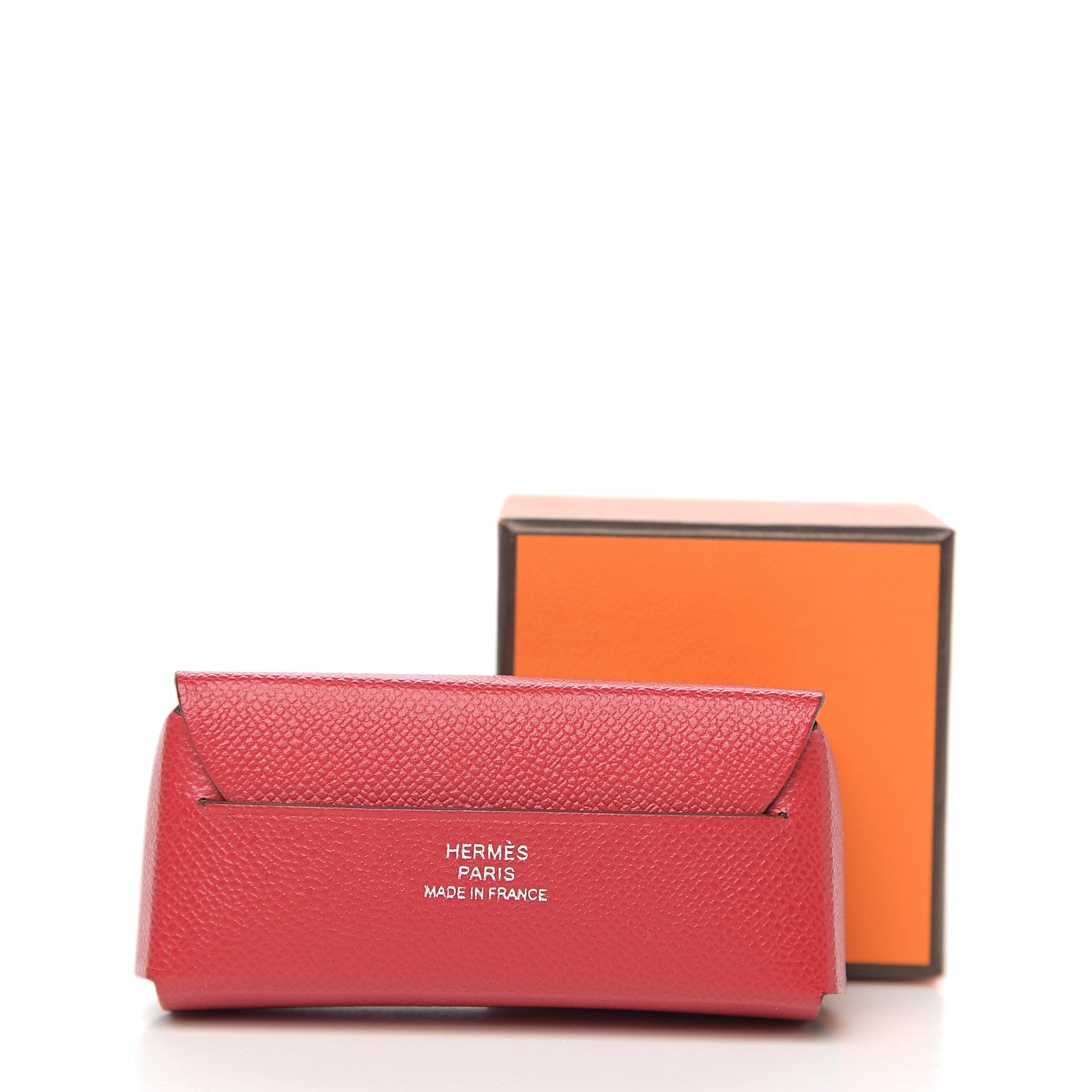 Hermes Grained Madame Calfskin Lipstick Case with Mirror Rouge Piment 8 of 8