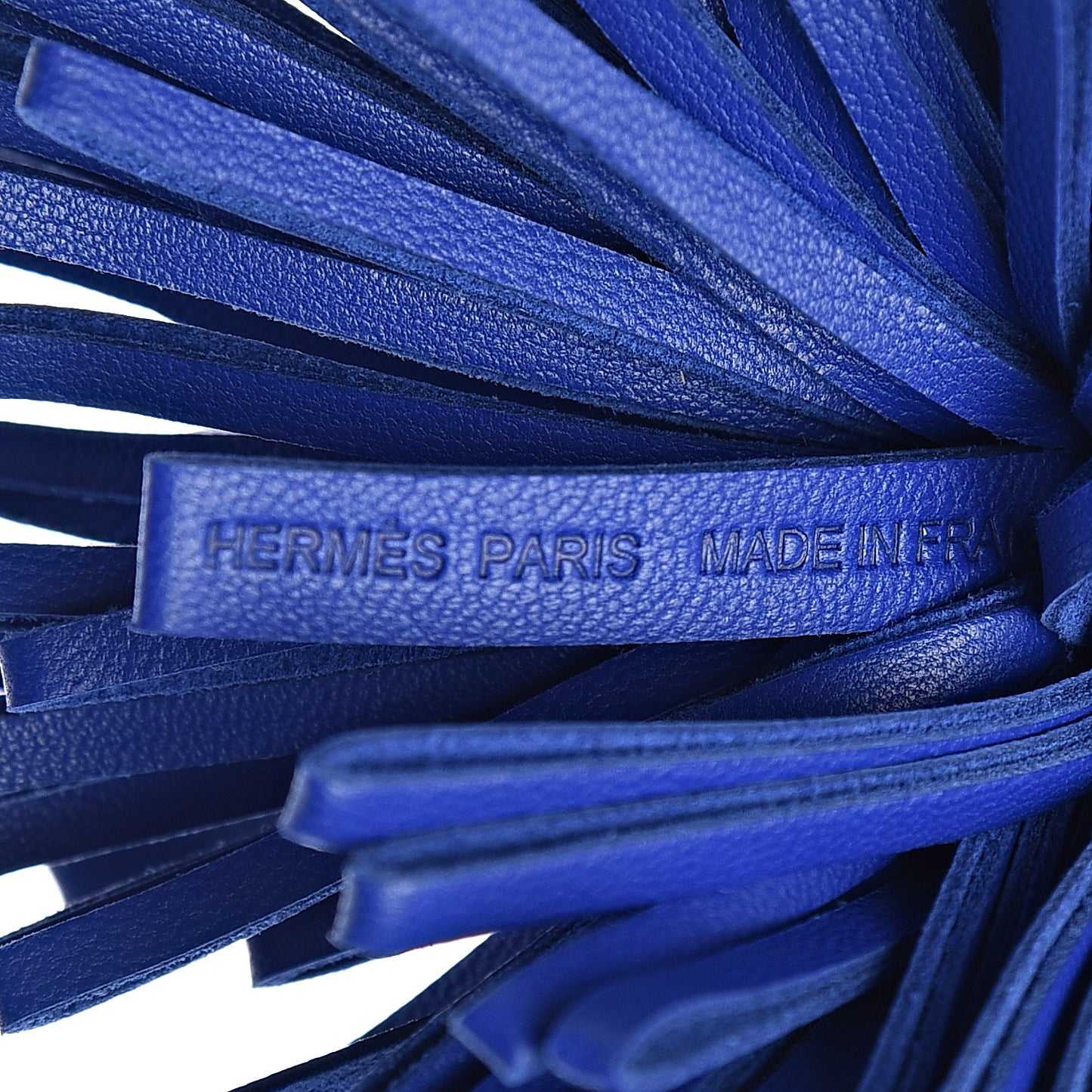 Lambskin Carmen Tassel Key Holder Bleu Electrique
