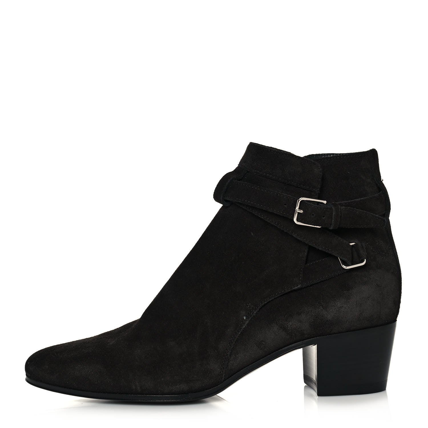Saint Laurent Suede Jodhpur Calfskin Blake Ankle Boots 37.5 Black 1 of 7