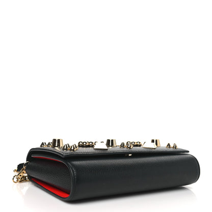 Christian Louboutin Calfskin Spikes Empire Paloma Clutch Black 4 of 11