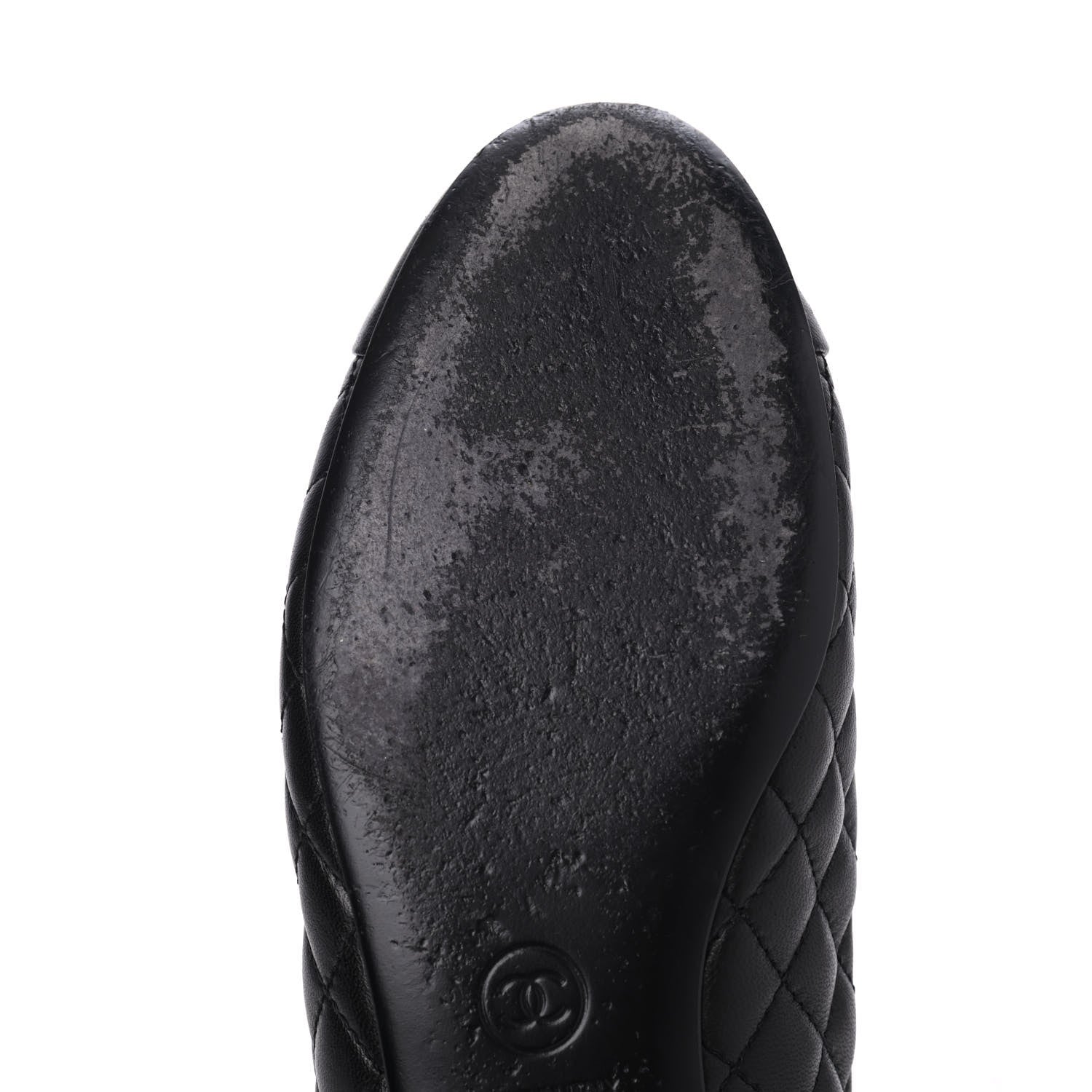 Chanel Lambskin Quilted CC Cap Toe Ballerina Flats 36.5 Black 9 of 18