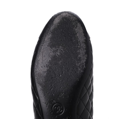 Chanel Lambskin Quilted CC Cap Toe Ballerina Flats 36.5 Black 9 of 18