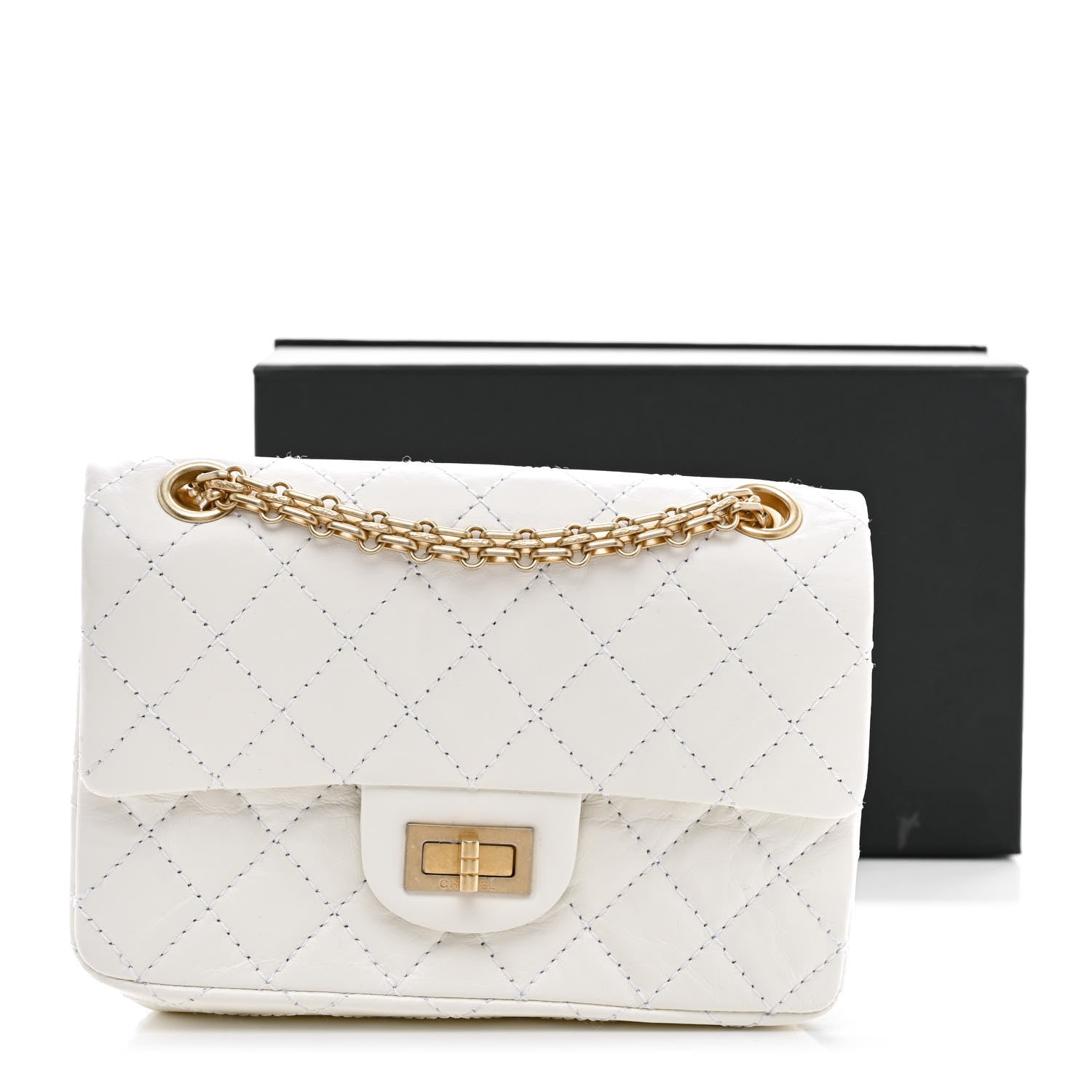 Chanel Aged Calfskin Quilted 2.55 Reissue Mini Flap White 11 of 11