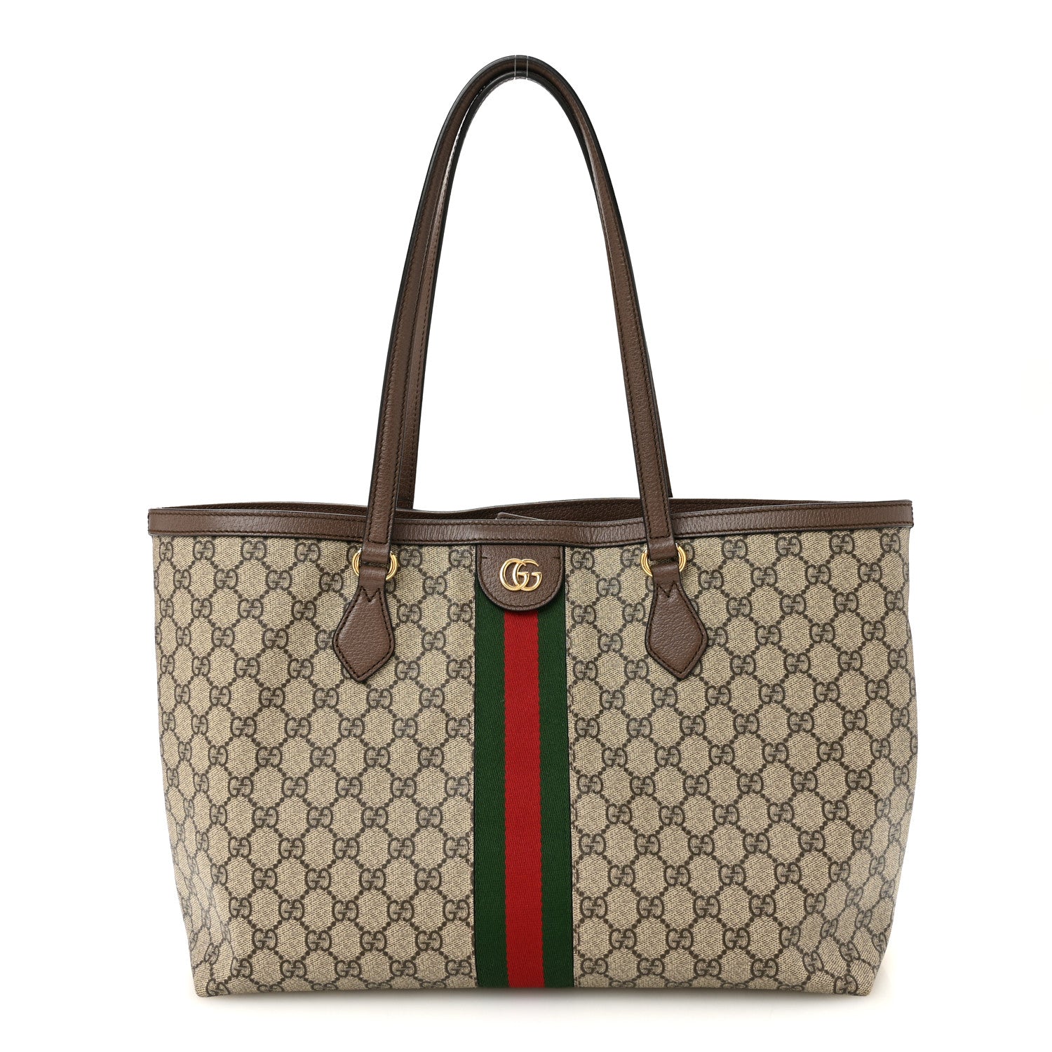 Gucci GG Supreme Monogram Medium Ophidia Shopping Tote Brown 1 of 11