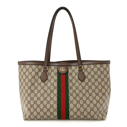 Gucci GG Supreme Monogram Medium Ophidia Shopping Tote Brown 1 of 11