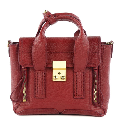 3.1 Phillip Lim 3.1 Textured Calfskin Mini Pashli Satchel Crimson 1 of 7