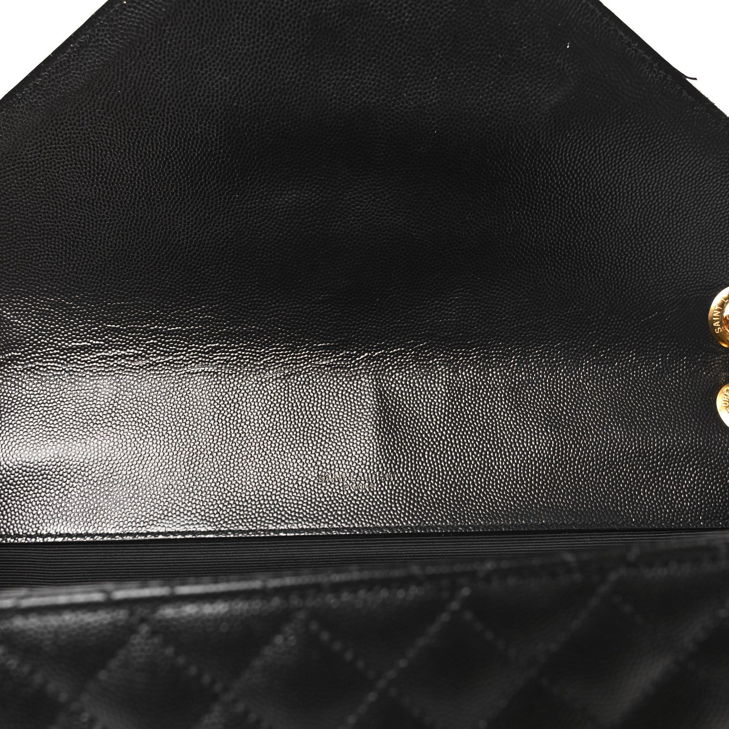 Saint Laurent Grain De Poudre Textured Mixed Matelasse Large Triquilt Monogram Satchel Black 11 of 12