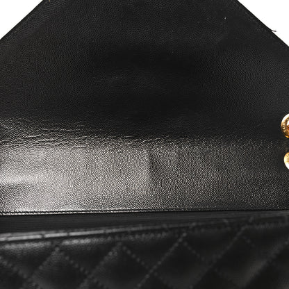 Saint Laurent Grain De Poudre Textured Mixed Matelasse Large Triquilt Monogram Satchel Black 11 of 12