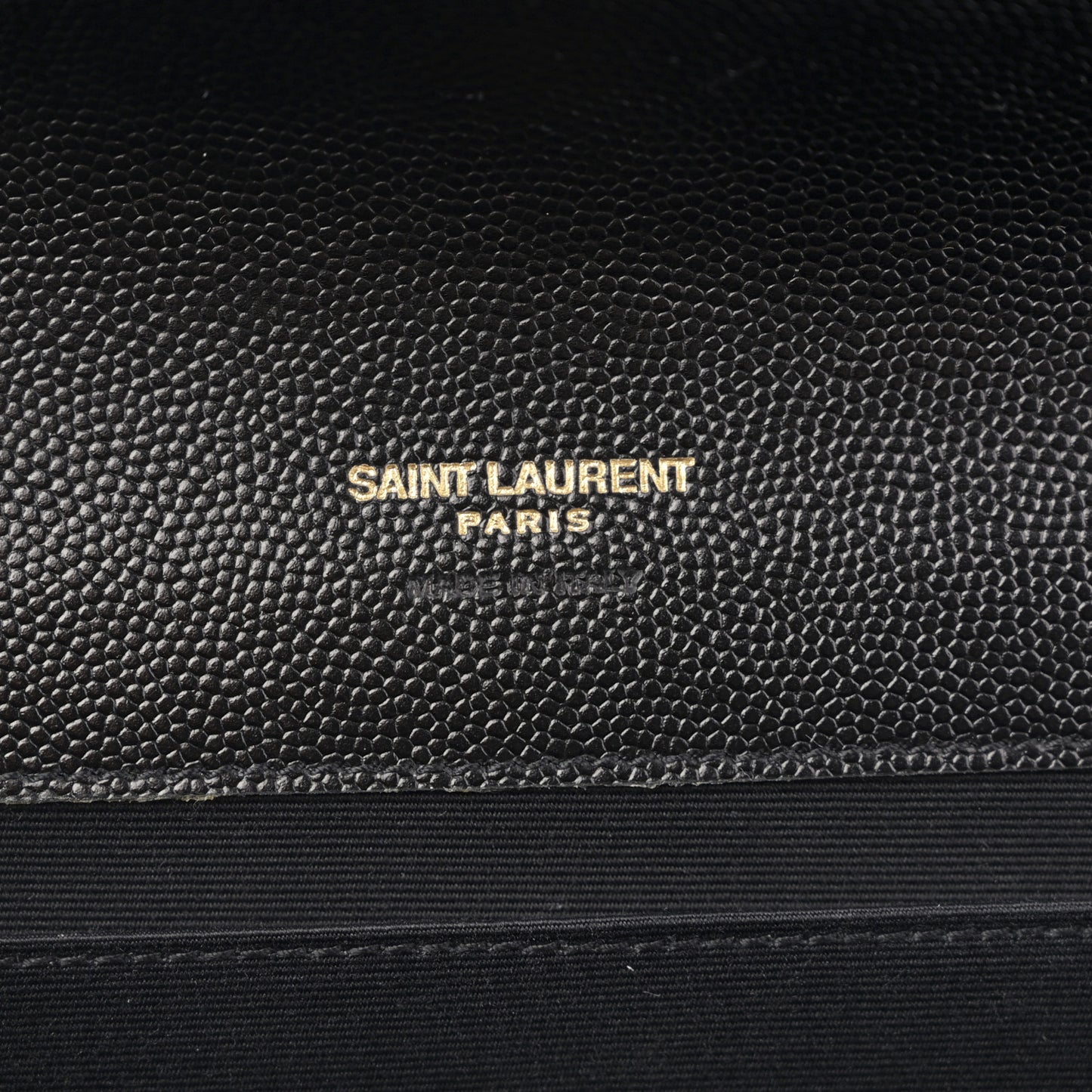 Grain De Poudre Matelasse Chevron Monogram Envelope Clutch Black