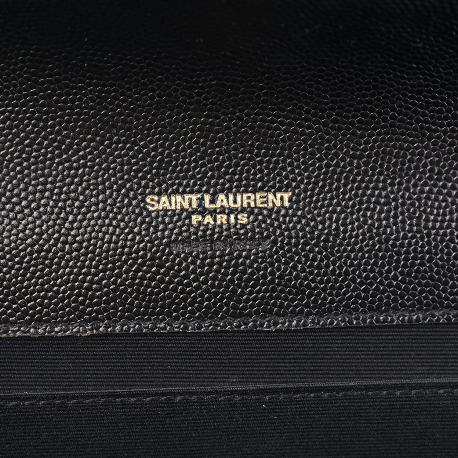 Saint Laurent Grain De Poudre Matelasse Chevron Monogram Envelope Clutch Black 6 of 8