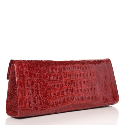 Nancy Gonzalez Glossy Crocodile Foldover Clutch Red 3 of 7