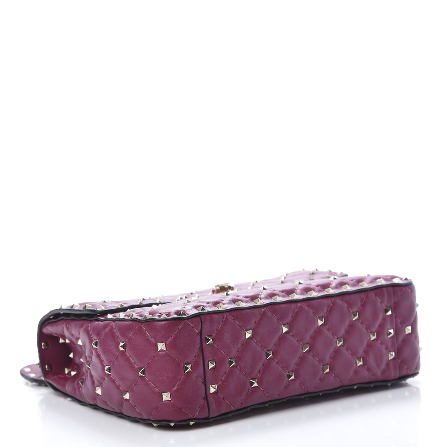 Nappa Medium Rockstud Spike Shoulder Bag Camelia
