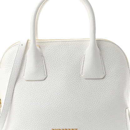 Burberry London Grainy Calfskin Small Greenwood Bowling Bag White 9 of 11