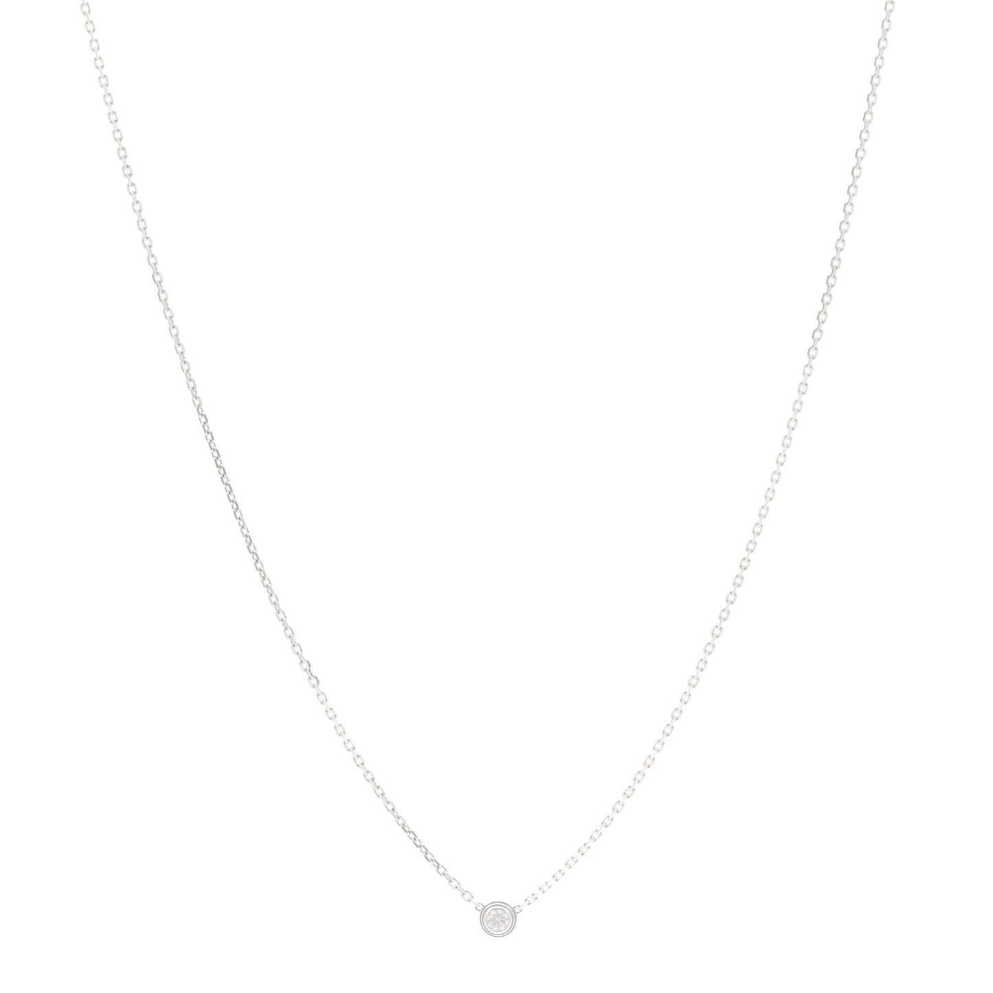 18K White Gold Diamond D'Amour Pendant Necklace