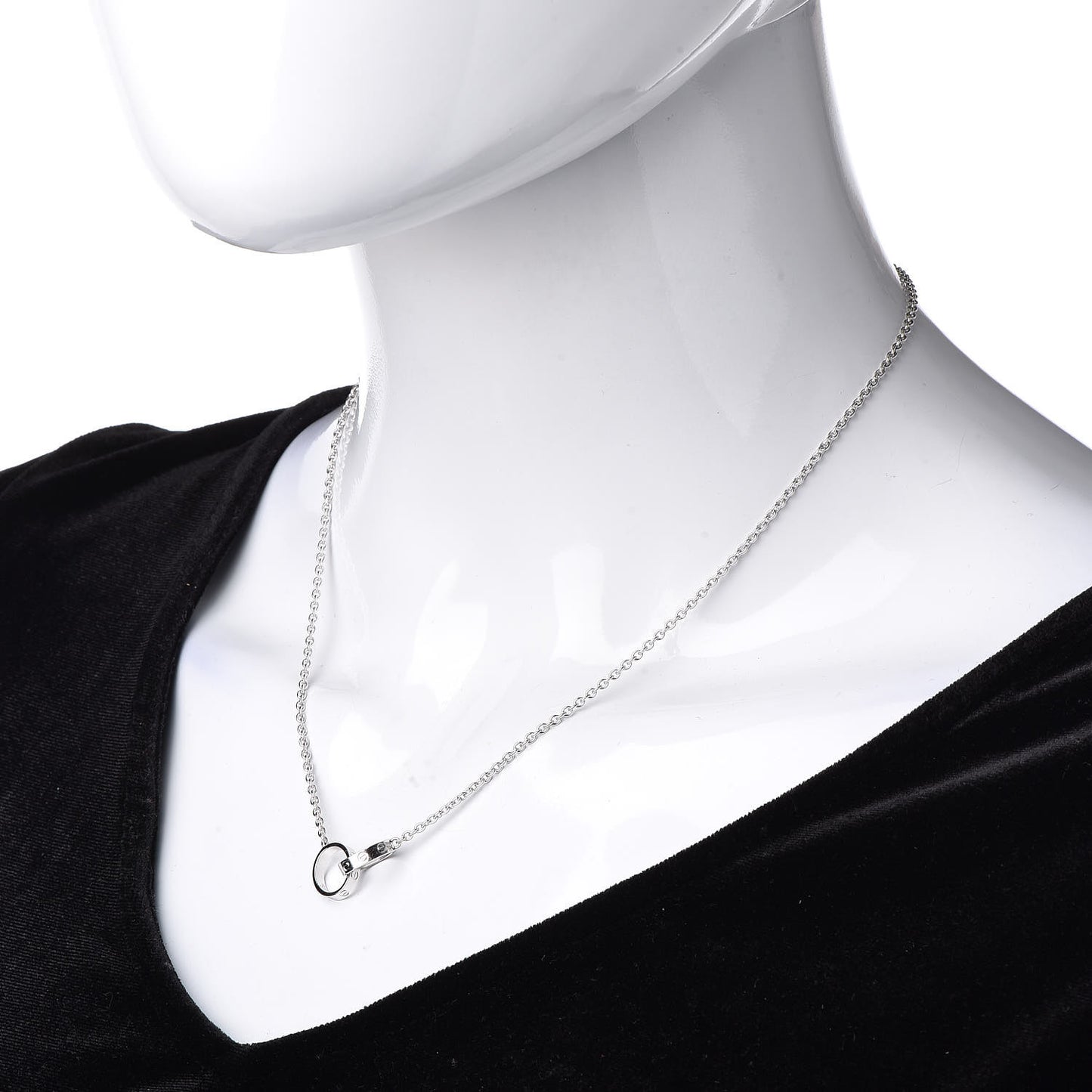 18K White Gold Interlocking LOVE Necklace