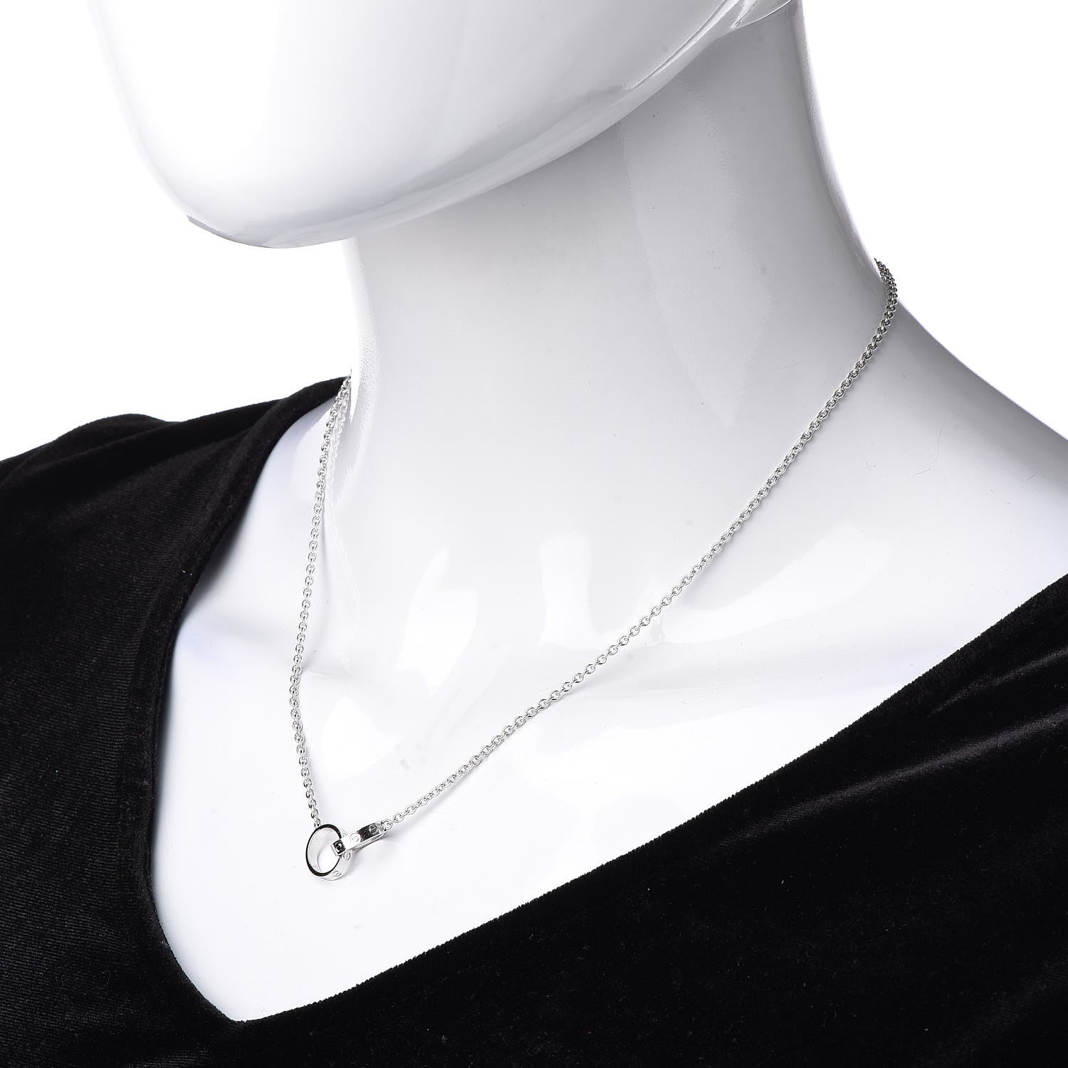 Cartier 18K White Gold Interlocking LOVE Necklace 2 of 6