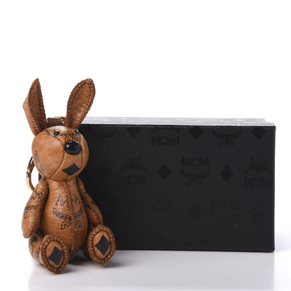 MCM Visetos Rabbit Key Ring Bag Charm Cognac 6 of 6