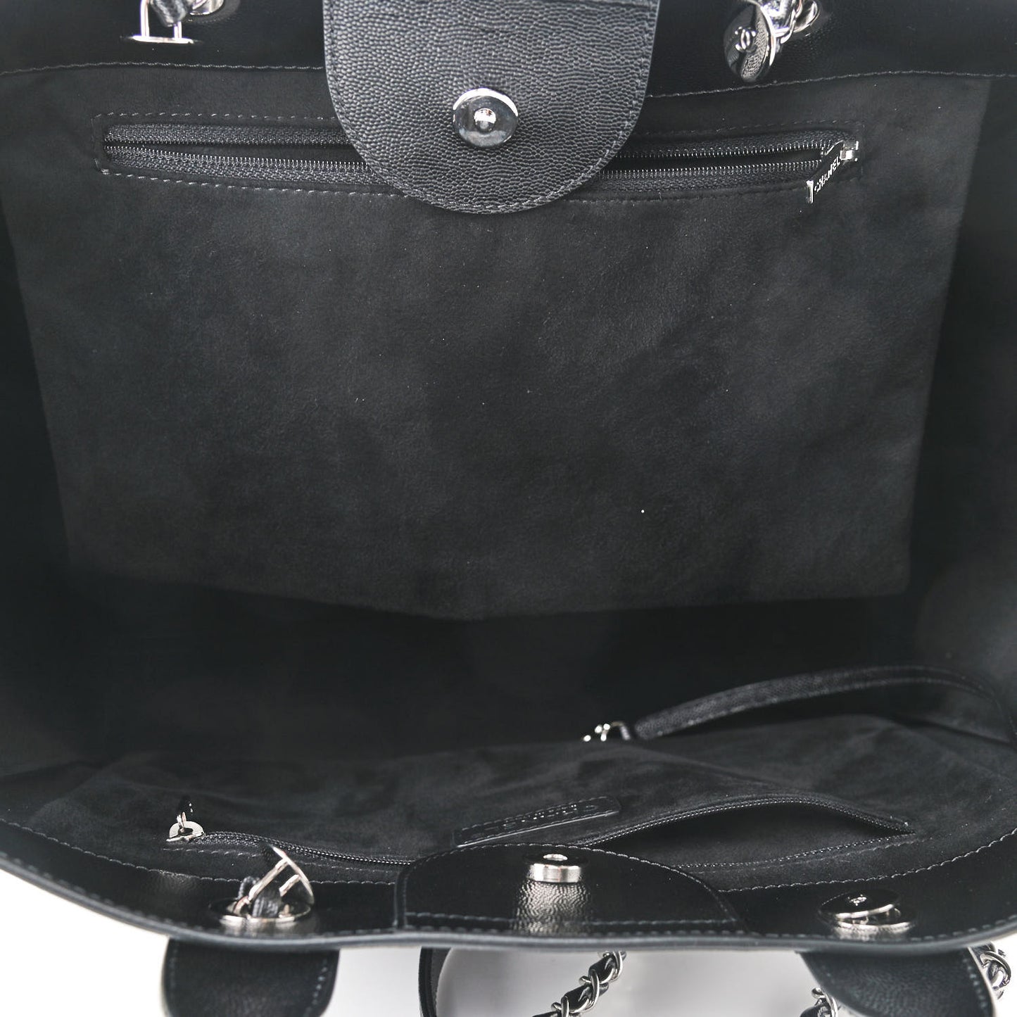 Caviar Medium Studded Deauville Tote Black