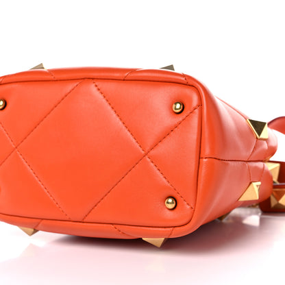 Valentino Garavani Nappa Small Roman Stud The Handle Bag Orange Zest 8 of 9
