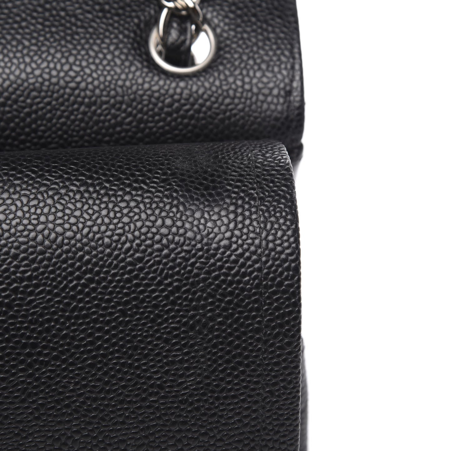 Caviar Quilted Jumbo Double Flap Black