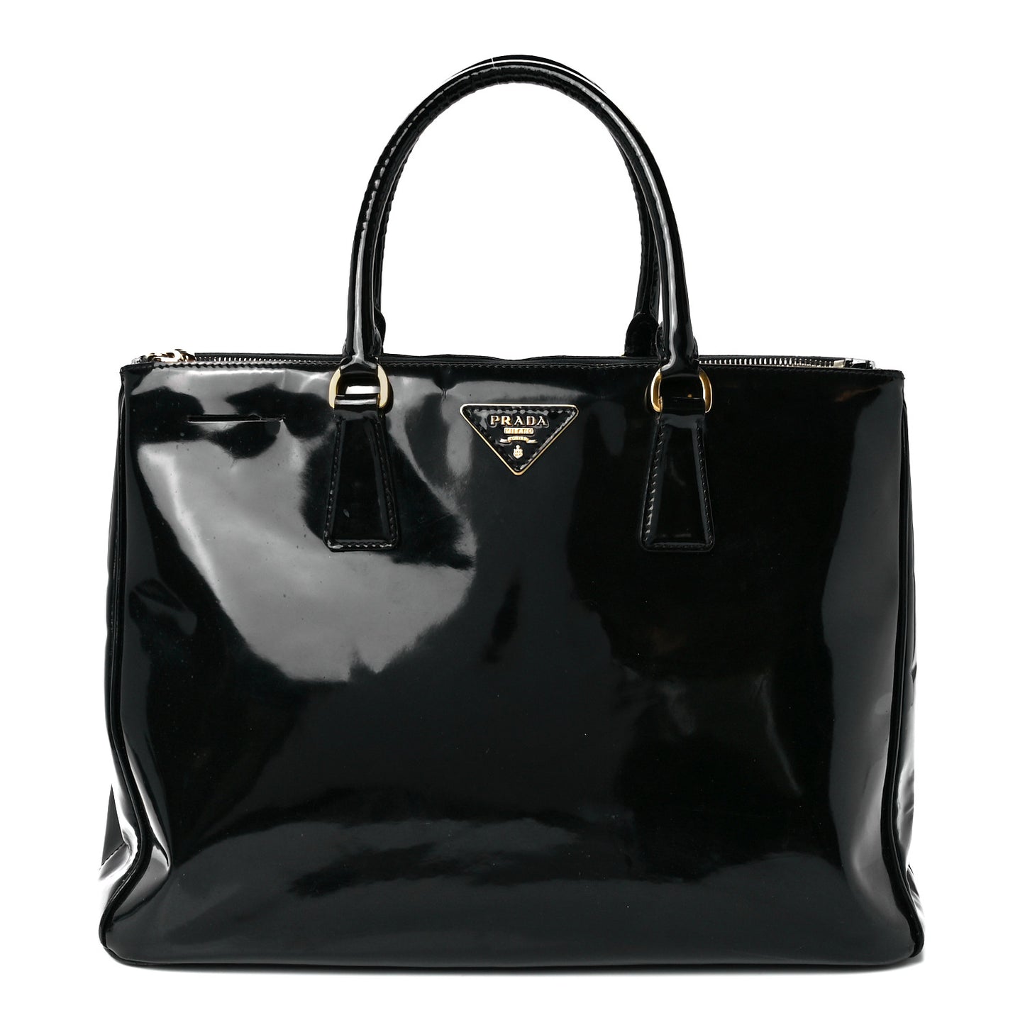 Spazzolato Large Galleria Double Zip Tote Black