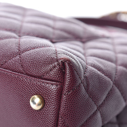 Chanel Caviar Elaphe Quilted Small Coco Handle Flap Burgundy 13 of 14