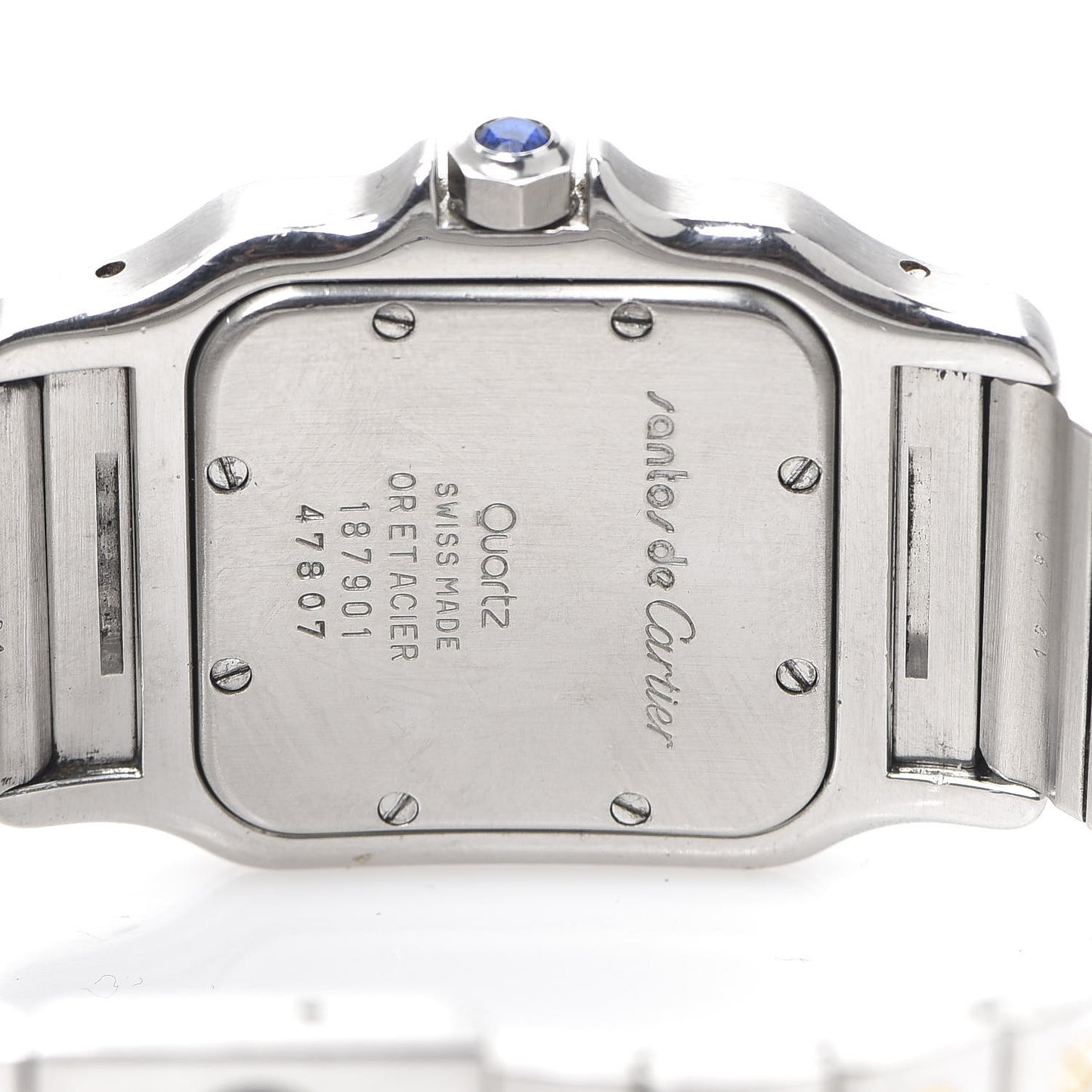Stainless Steel 18K Yellow Gold 29mm Santos De Cartier Galbee Quartz Watch Silver