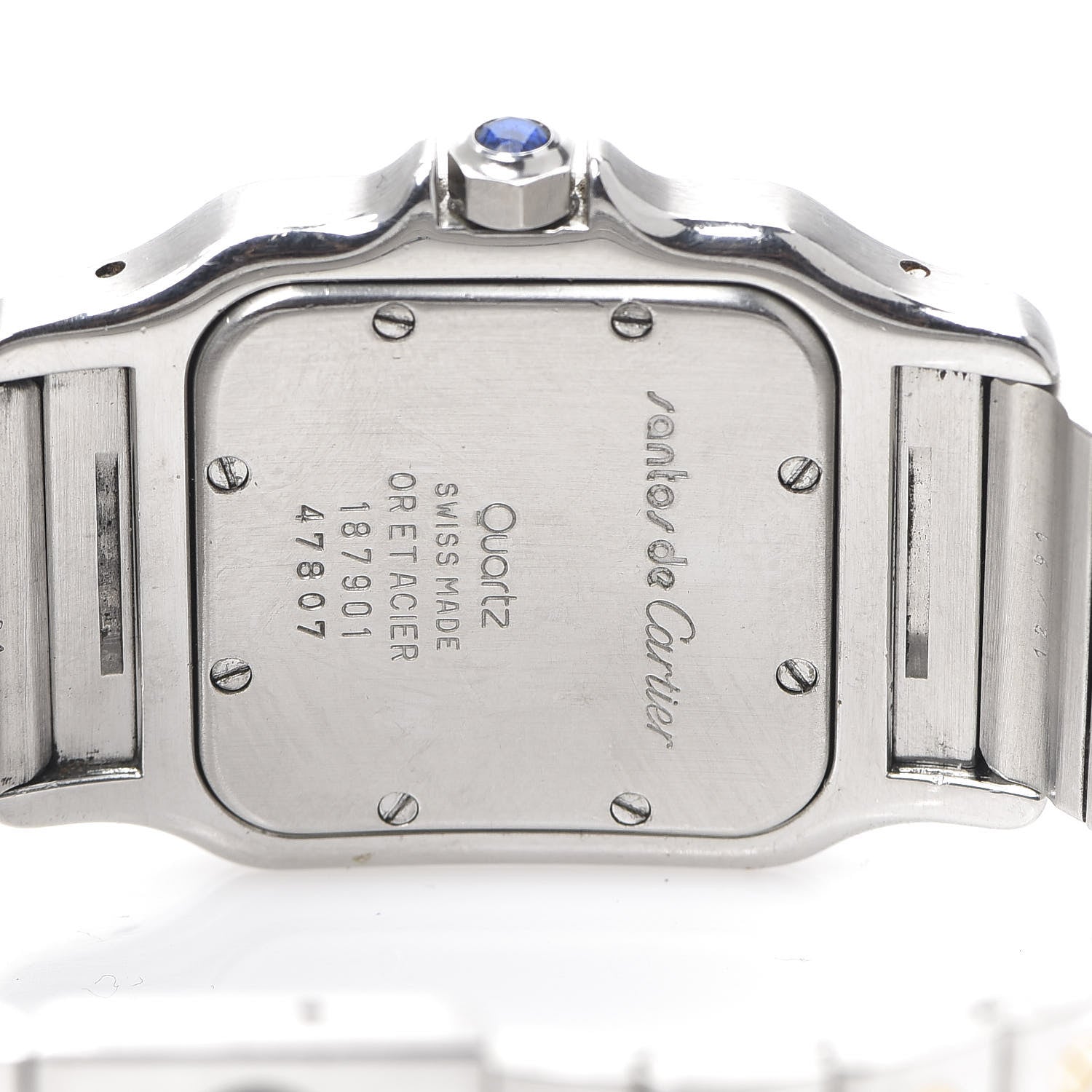 Cartier Stainless Steel 18K Yellow Gold 29mm Santos De Cartier Galbee Quartz Watch Silver 4 of 5