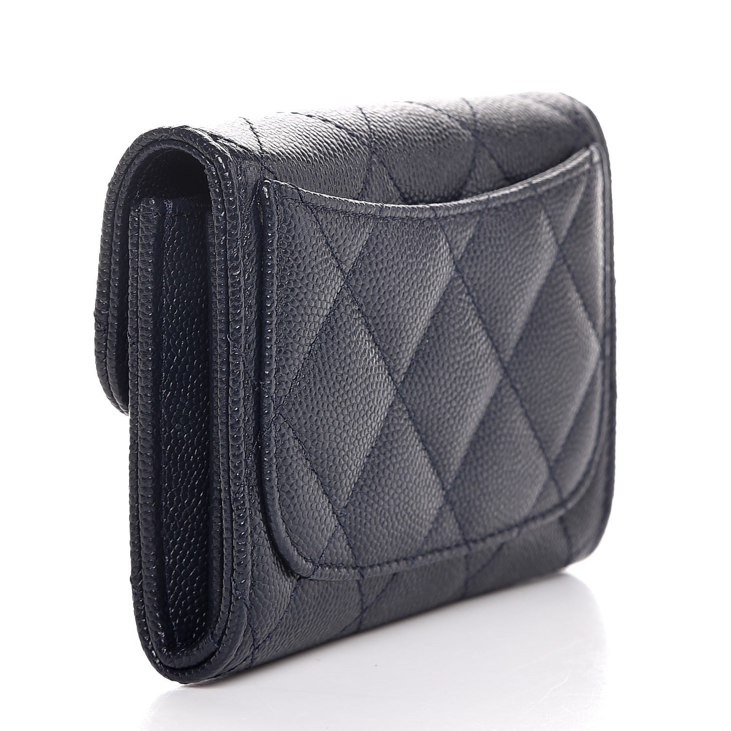Chanel Caviar Quilted Card Holder Navy Blue 3 of 9
