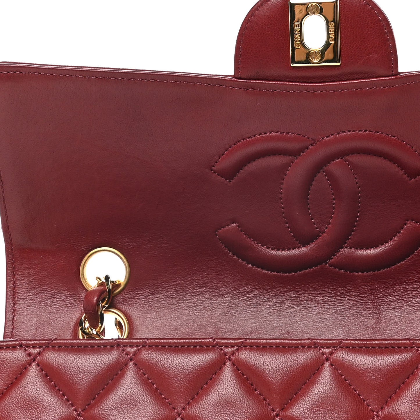 Lambskin Quilted Small Single Flap Red