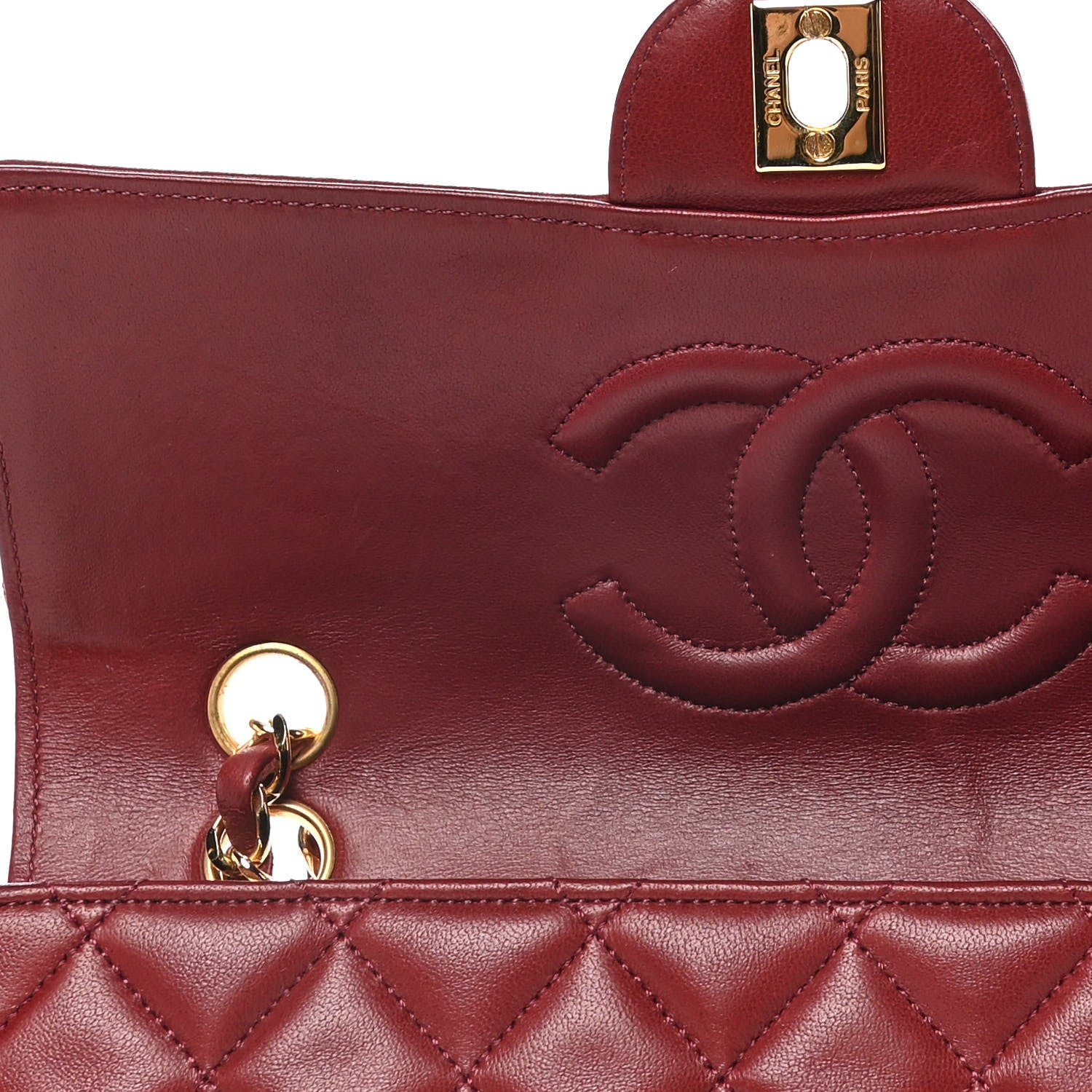 Chanel Lambskin Quilted Small Single Flap Red 10 of 14