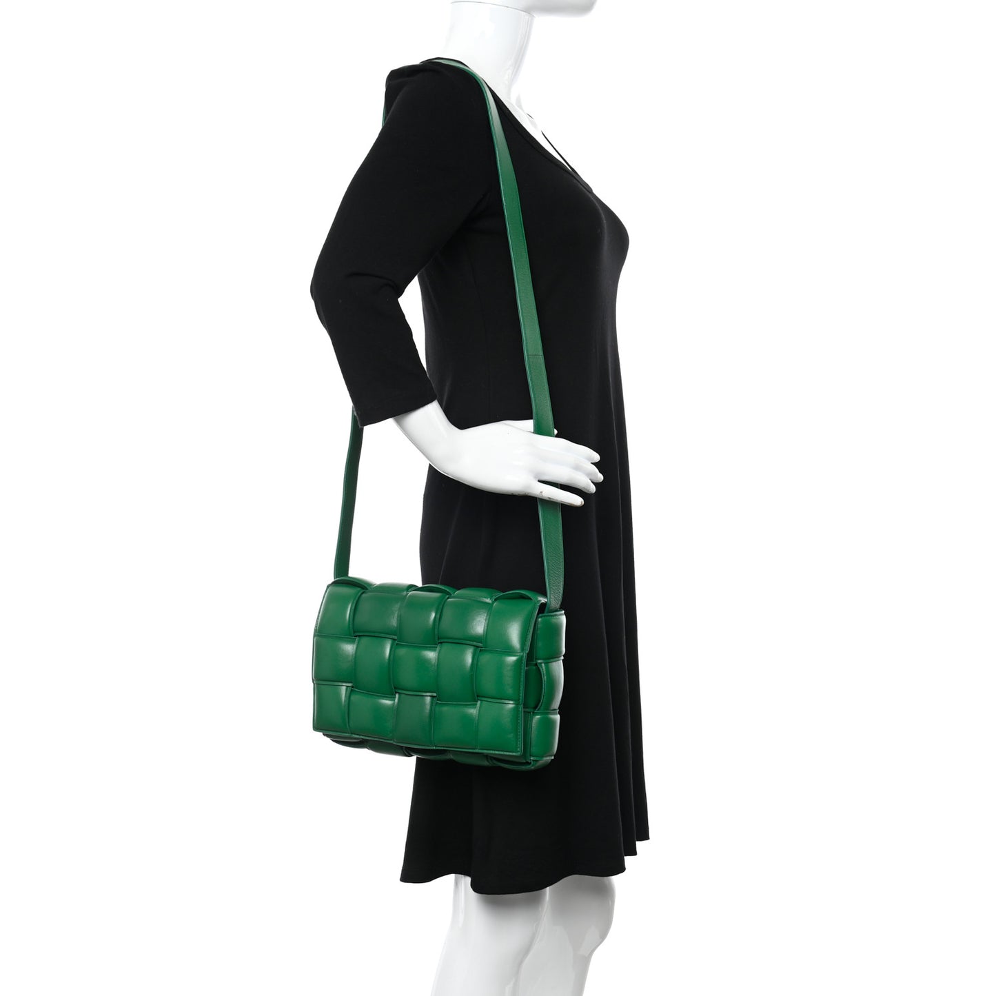 Nappa Maxi Intreccio Padded Cassette Crossbody Bag Racing Green