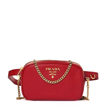 Prada Saffiano Lux Belt Bag Fuoco 1 of 9