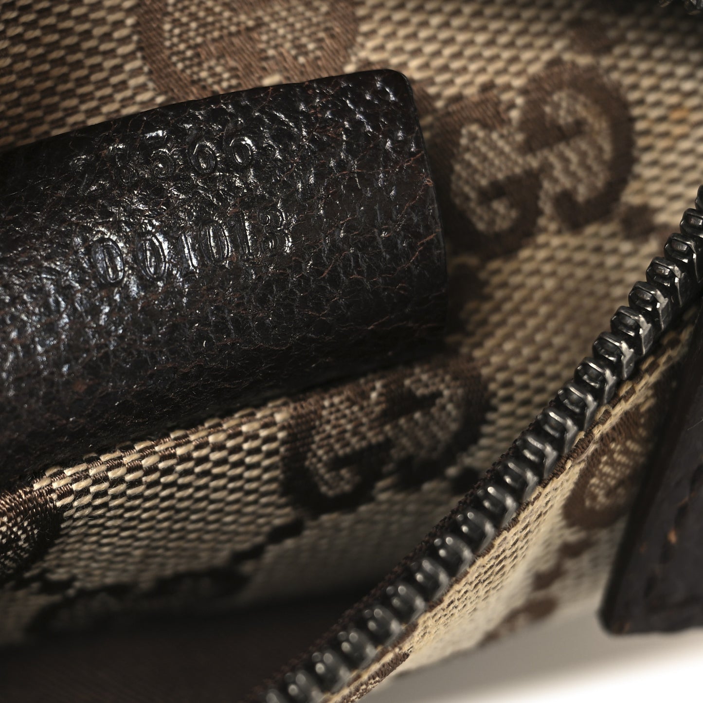 GG Monogram Double Pocket Belt Bag Dark Brown