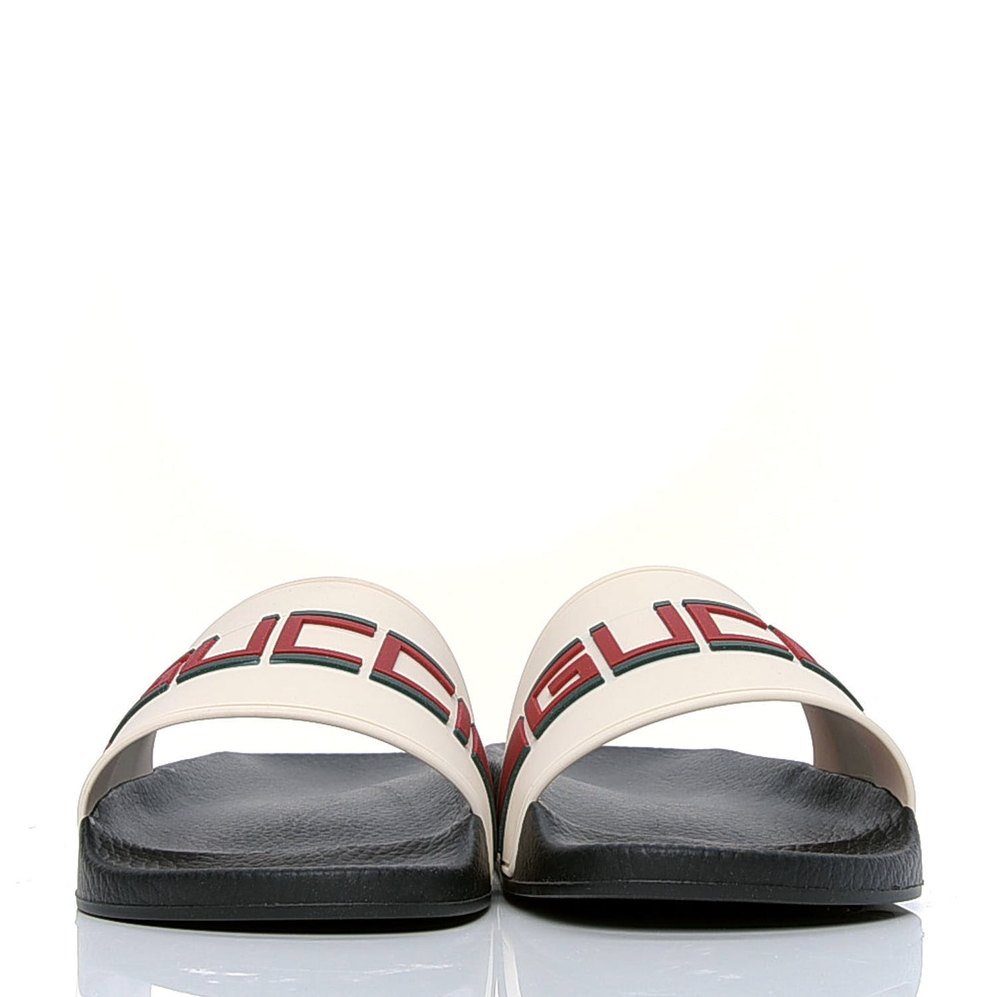 Rubber Stripe Mens Pool Slide Sandals 6 Ecru Green Red