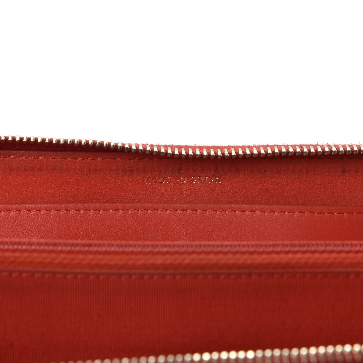 Lambskin Quilted Large Gusset Zip Around Wallet Red