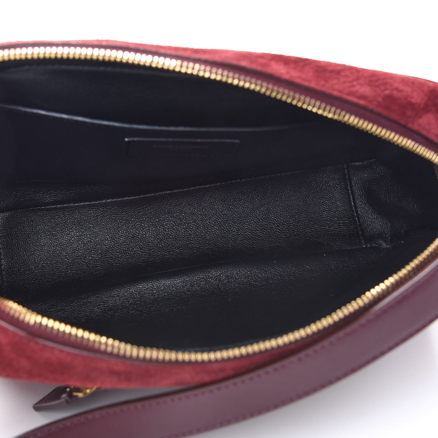 Saint Laurent Suede Monogram All Over Camera Bag Burgundy 5 of 9