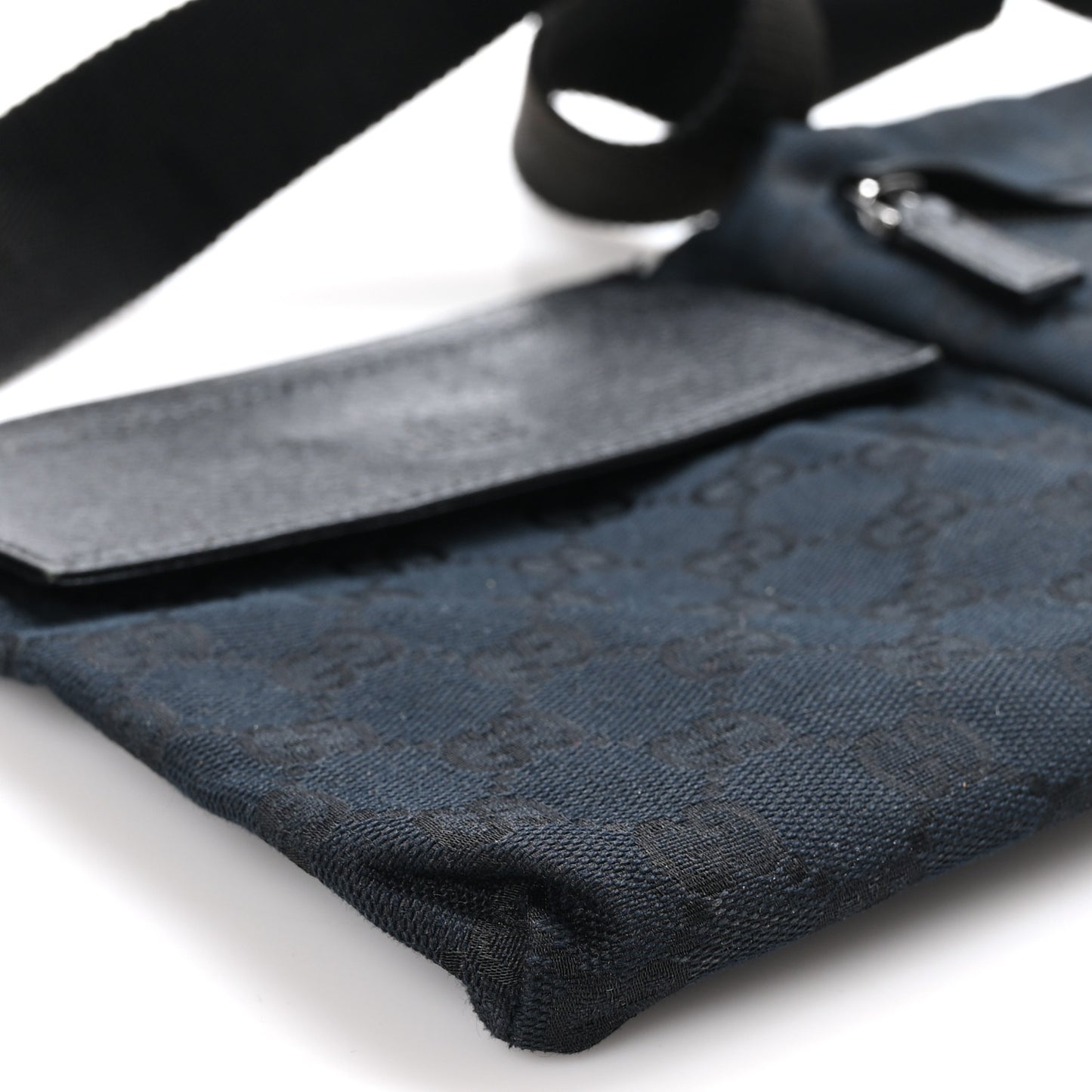 GG Monogram Double Pocket Belt Bag Black