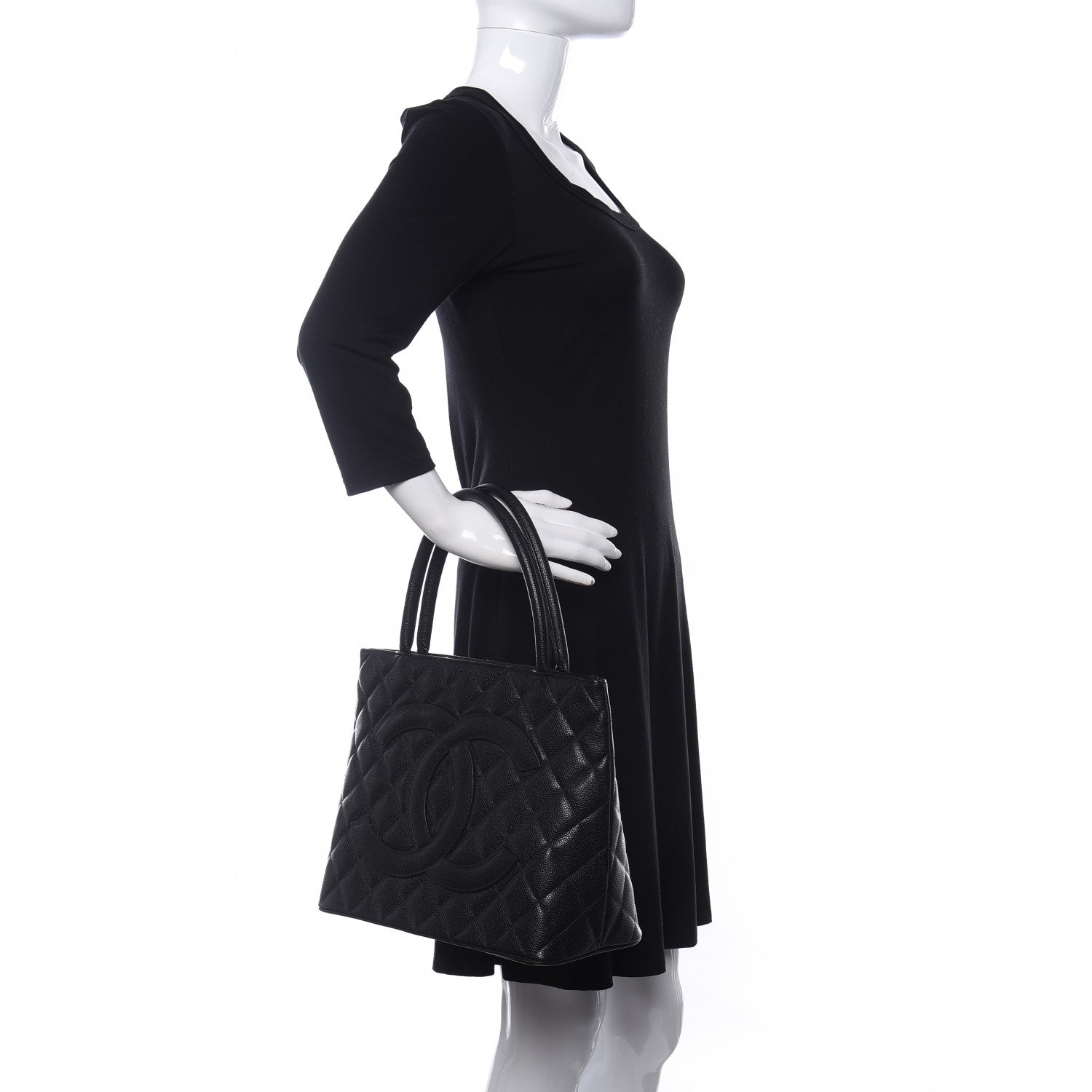 Chanel Caviar Quilted Medallion Tote Black 2 of 12