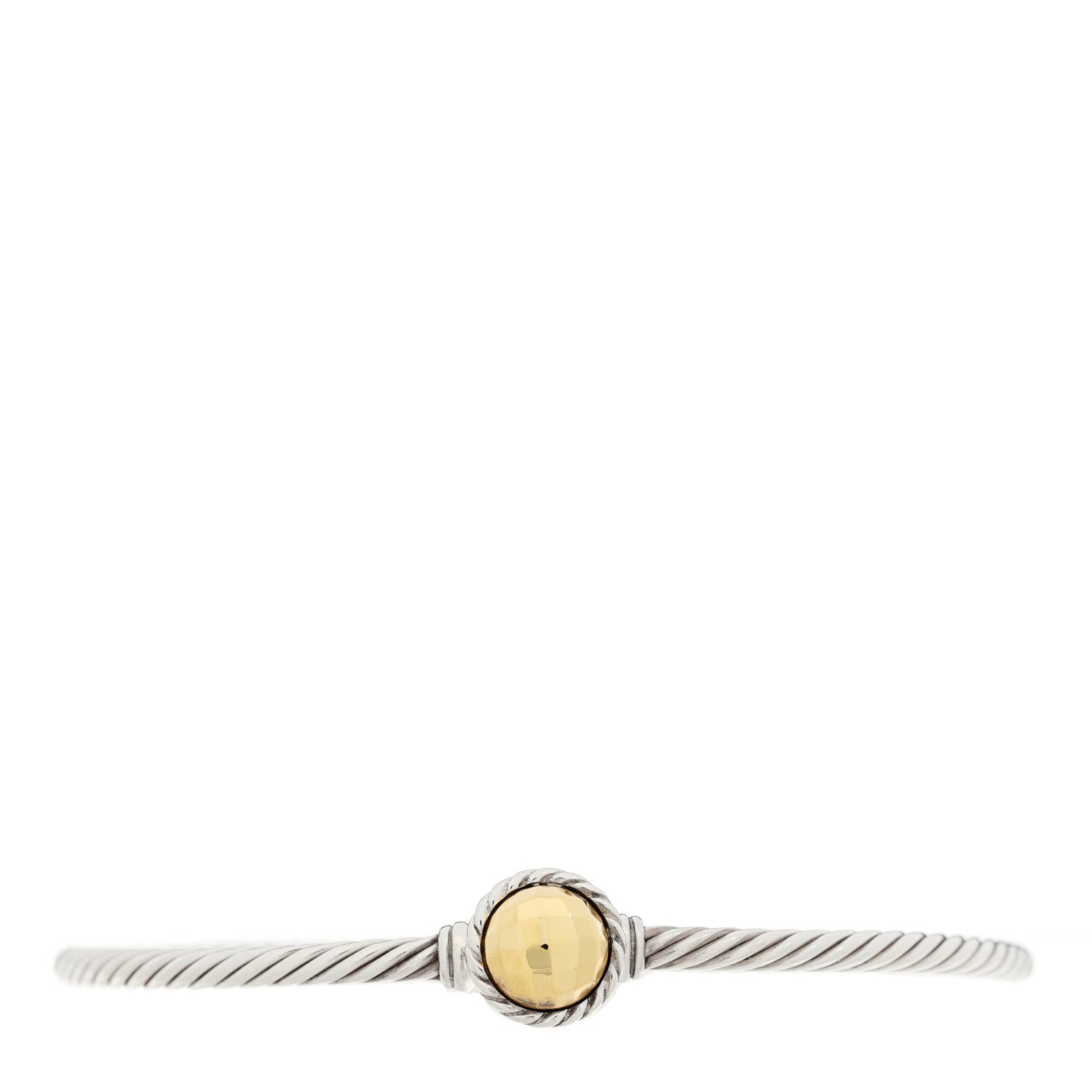 David Yurman Sterling Silver 18K Yellow Gold Hematite 3mm Chatelaine Bracelet 1 of 3
