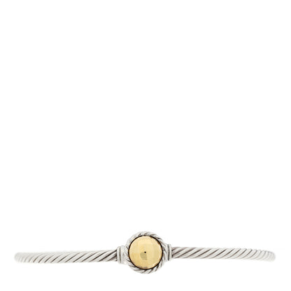 David Yurman Sterling Silver 18K Yellow Gold Hematite 3mm Chatelaine Bracelet 1 of 3