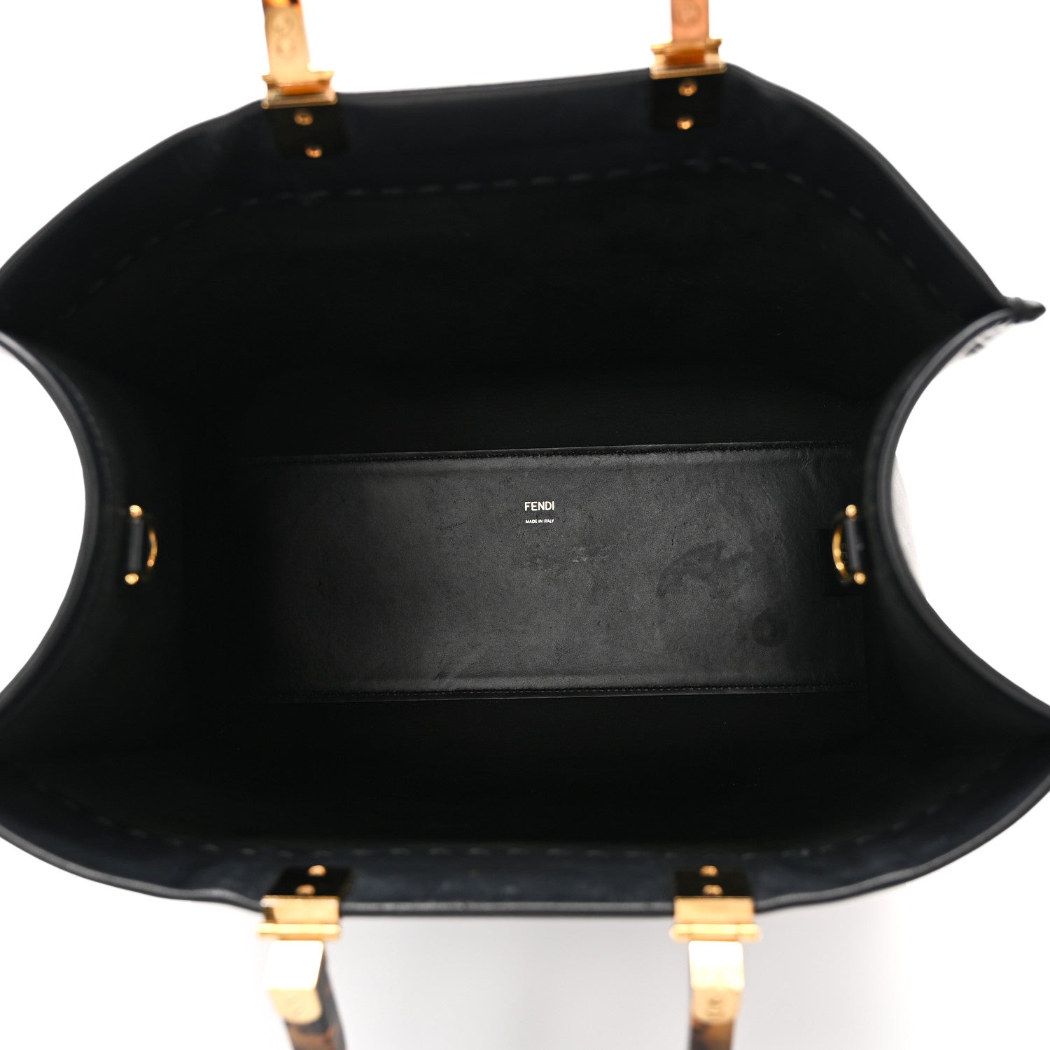 Fendi Vitello King Plexiglass Medium Fendi Sunshine Shopper Tote Black 5 of 9