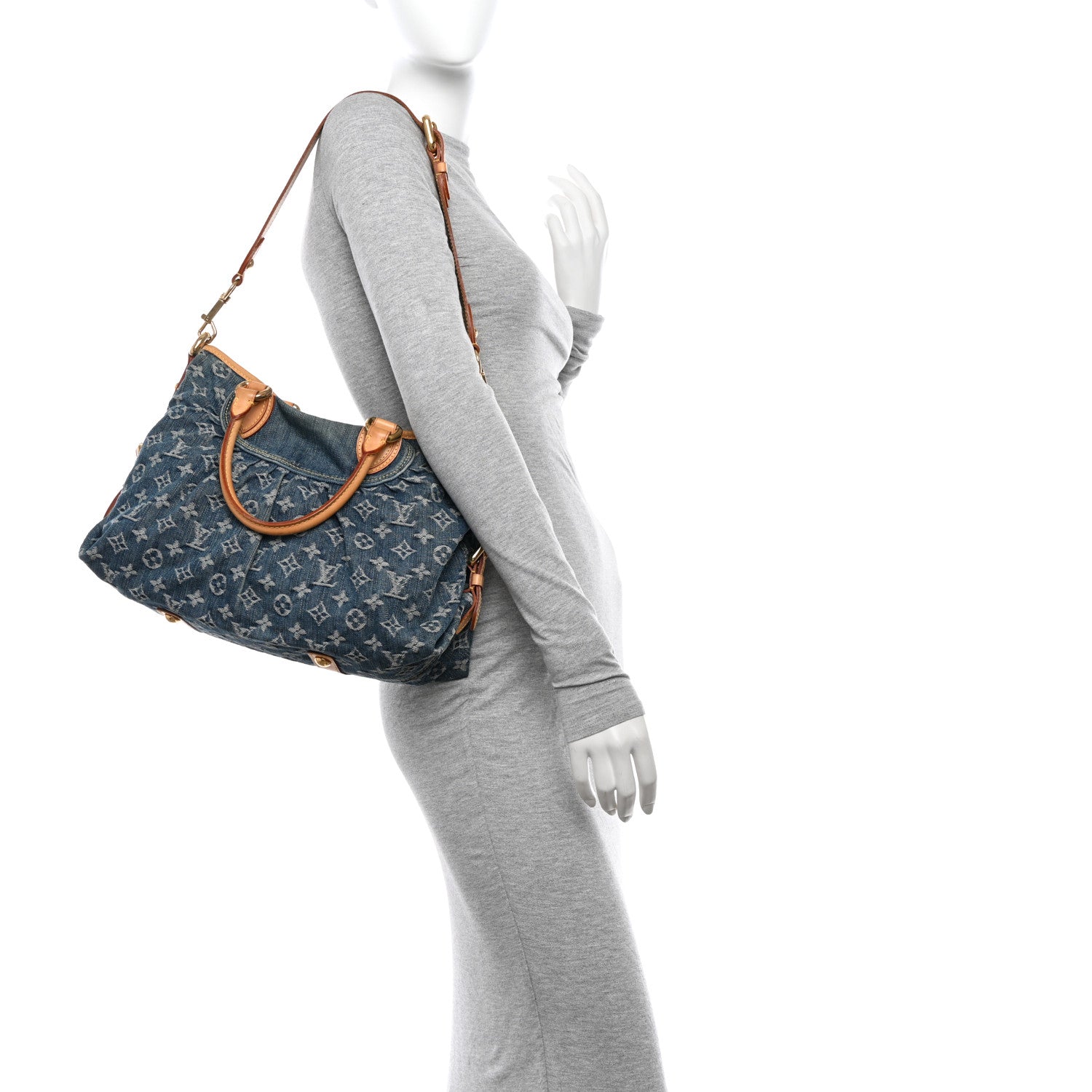 Louis Vuitton LOUIS VUITTON Denim Neo Cabby MM Blue 3 of 13