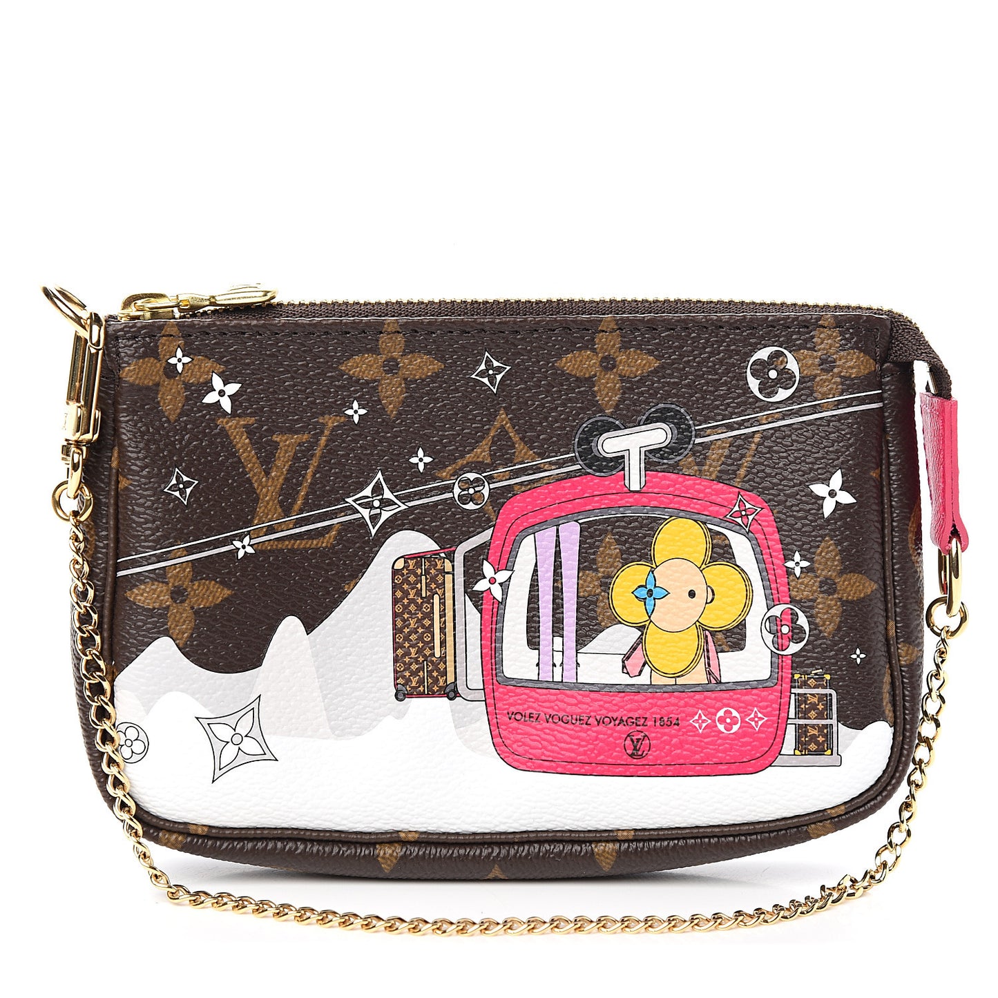 Monogram 2019 Christmas Animation Mini Courchevel Pochette Accessories Fuchsia