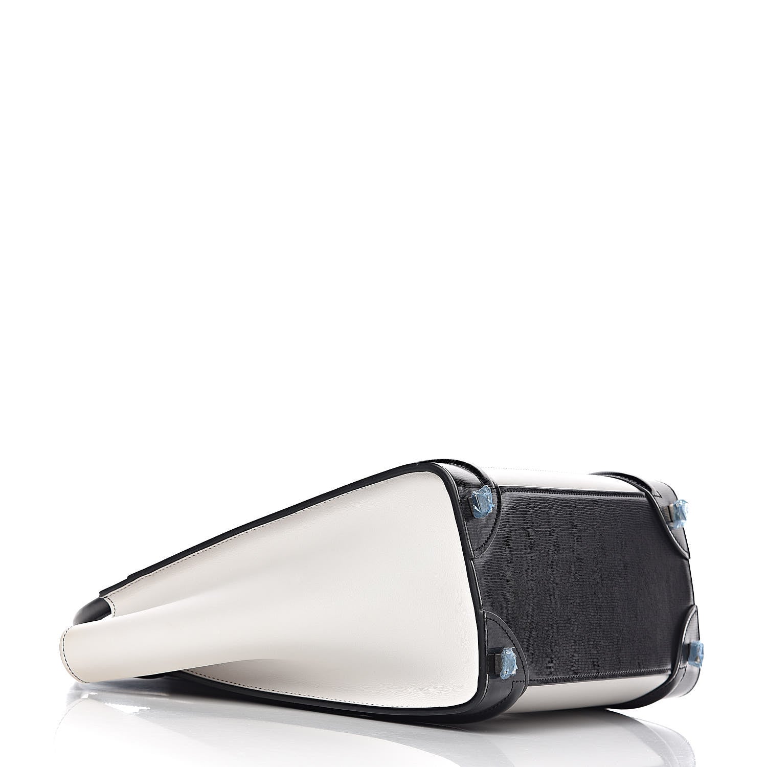 Celine Sleek Calfskin Micro Bi-Color Luggage Black White 4 of 11
